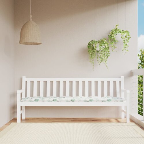 VidaXL Jastuk za vrtnu klupu s uzorkom li&amp;scaron;ća 200x50x7 cm od tkanine Slike