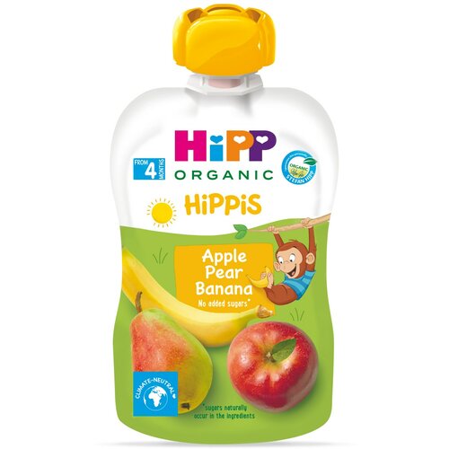 Hipp Voćni pire za bebe jabuka, kruška i banana 4M+ 100g Cene