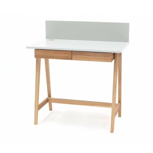 Ragaba bijeli radni stol s podnožjem od jasena Luka, duljina 85 cm