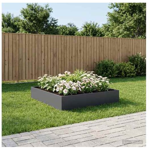 vidaXL Vrtna saksija Antracit 100 x 100 x 20 cm Čelična vrata - Antracit 100 x 100 x 20 cm 1 Cijene