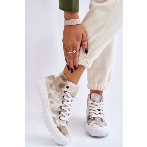 Big Star Womens Sneakers High Big Star LL274047 White and Green Cene