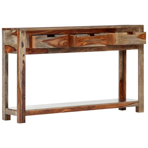 Maison Chic konzolna miza - miza ob steni s 3 predali 120x30x75 cm trden palisander, (21786569) Cene