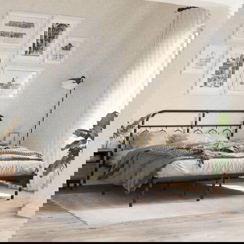 vidaXL Metalni okvir za krevet s uzglavljem crni 135x190 cm Cijene