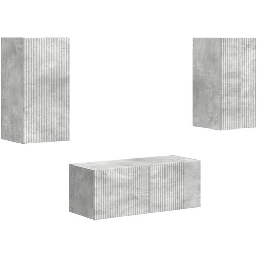  Set TV komoda Zidne 2 pcs Betonski sivi Konstruirano drvo Slike