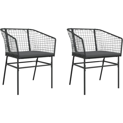 Maison Chic Vrtni stoli - Stol za vrt 2 kosa z blazinami črn poli ratan JS1386, (21878541) Cene