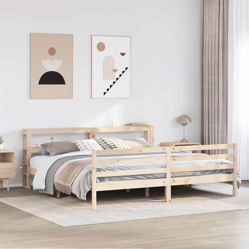 VidaXL Posteljni okvir brez vzmetnice 200x200 cm trdna borovina Slike