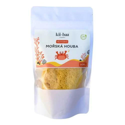 kii-baa® organic Silky Sea Sponge 10-12 cm svilenkasta morska spužvica za umivanje, nježni piling ili skidanje šminke 1 kom
