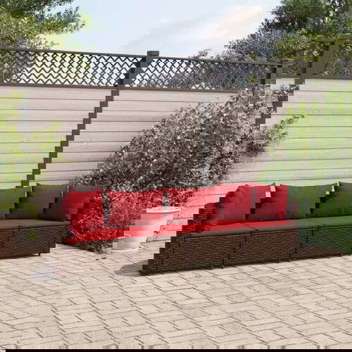  4-dijelni set vrtnih sofa od poliratana s jastucima smeđi Cijene