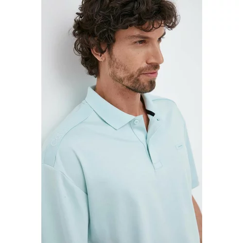 Calvin Klein Pamučna polo majica boja: tirkizna, s aplikacijom