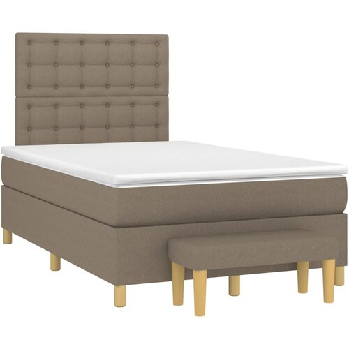 VidaXL Box spring postelja z vzmetnico taupe 120x190 cm blago Slike