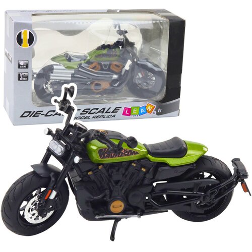  Metalni motor Chopper sa zvučnim i svjetlosnim efektima 1:12 - zeleno/crni Cene
