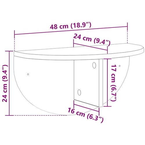  Polica na zidu Zidne 2 pcs Dimljeni hrast 38 x 19 x 19 cm Slike