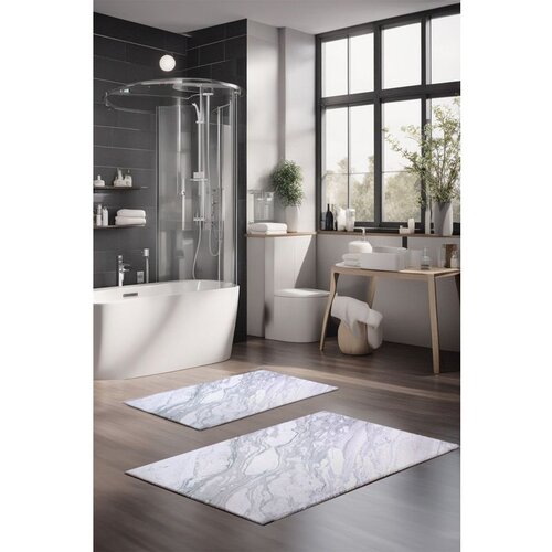  CT-5034 - blue multicolor bathmat set (2 pieces) Cene