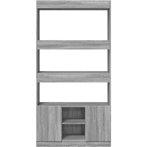  Visoka komoda siva boja hrasta 92x33x180 cm konstruirano drvo Slike