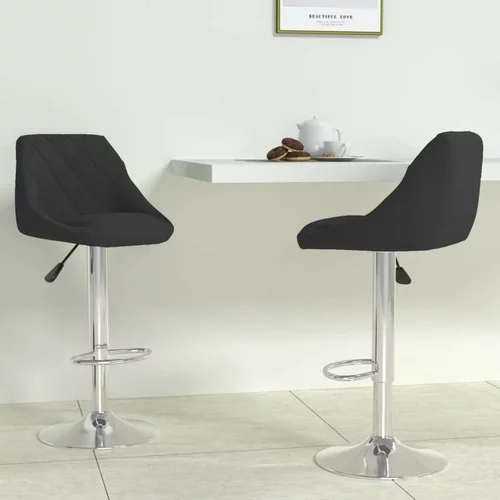  Barski stolčki 2 kosa črn žamet, (20700081)