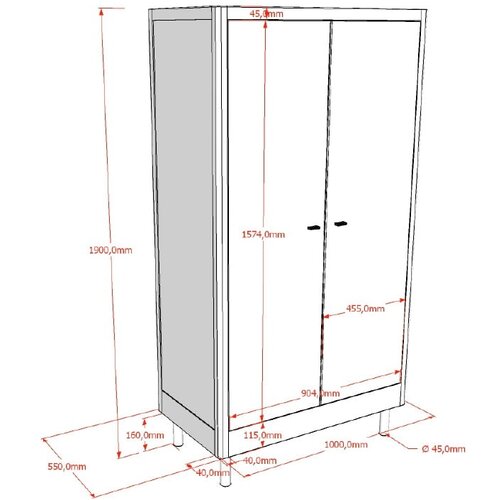 Vipack Otro&amp;scaron;ka garderobna omara iz masivnega hrasta v naravni barvi 100x190x55 cm Forrest &amp;ndash; Slike