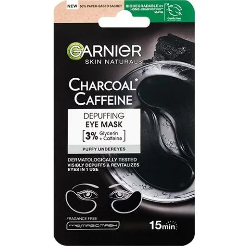 Garnier Skin Naturals Charcoal Caffeine Depuffing Eye Mask maska za područje oko očiju za sve vrste kože 5 g