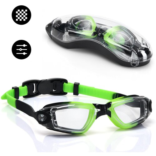 INF Plavalna očala s etuijem - proti megljenju, UV za&scaron;čita Black+Green, (5000292926) Cene