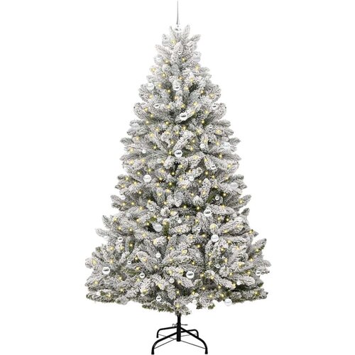  Umjetno božićno drvce Zelena i bijela 240 cm PVC i metal Slike