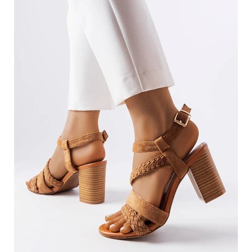 Gemre Brown sandals with braided straps Octave Cene