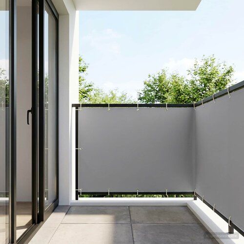  Zaslon za privatnost na balkonu 150 x 700 cm Polyester Svjetlosiva Cene