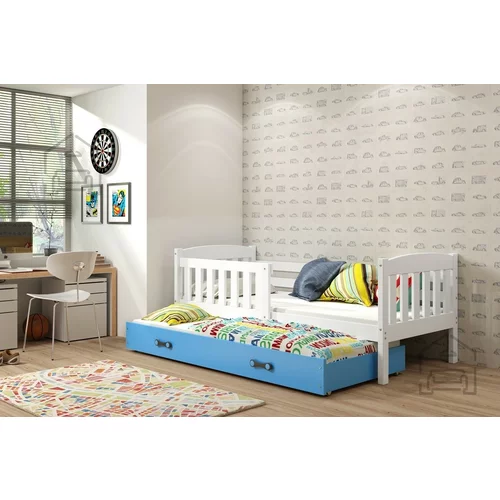 BMS Group Otroška postelja Kubus z dodatnim ležiščem - 80x190 cm - bela/modra
