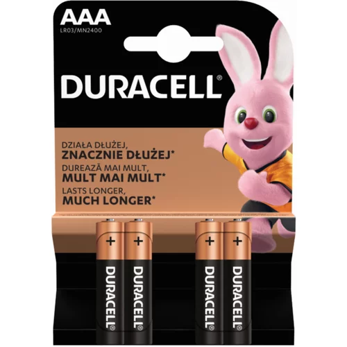 Duracell BATERIJE DURACELL BASIC AAA LR03 (4 kosi, 1,5 V)