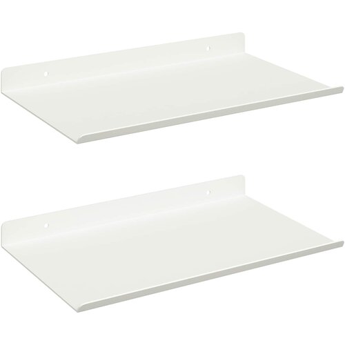  Lebdeća polica Zidne 2 pcs Bijeli 30 x 18 x 2,5 cm Čelik Slike