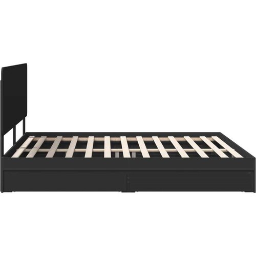 VidaXL Krevetna konstrukcija Crna 200 x 200 cm Konstruirano drvo Slike