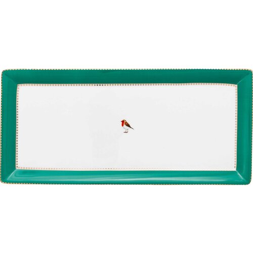 Love Birds - pravokotni krožnik za torto, 33,3 x 15,5 cm - Zelena Cene