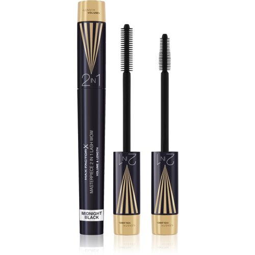 Max Factor Masterpiece Lash Wow maskara za volumen in privihanje trepalnic 2 v 1 odtenek Midnight Black 7 ml Slike