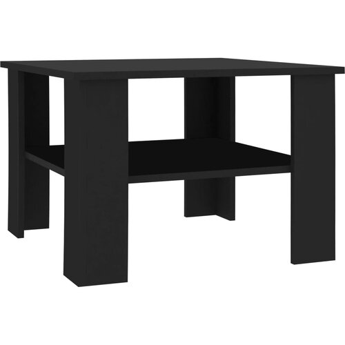 Maison Chic Klubska mizica - kavna mizica - Nizka mizica črna 60x60x42 cm iverna plošča, (21755371) Cene