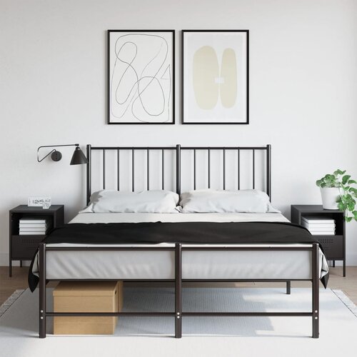  Noćni ormarići 2 kom crni 36 x 39 x 50,5 cm čelični Cijene