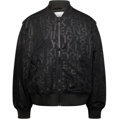 Calvin Klein Jeans Prehodna jakna siva / črna