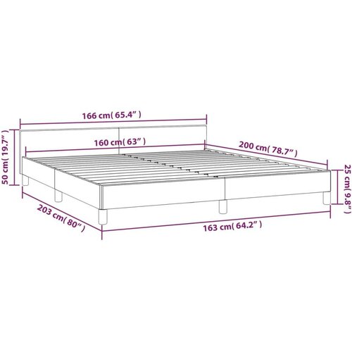VidaXL okvir za krevet s uzglavljem svjetlosivi 160x200 cm od tkanine Slike