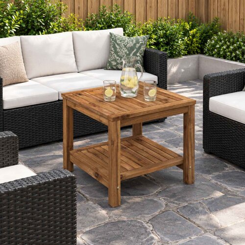  Stolić za kavu Prirodna 48,5 x 49 x 45 cm Čvrsto drvo akacije Slike
