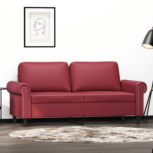 vidaXL dvosed vinsko rdeč 140 cm umetno usnje Cene