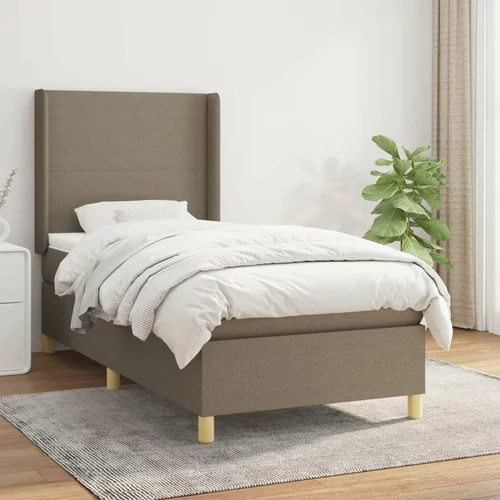  Box spring postelja z vzmetnico taupe 90x190 cm blago, (20791664)