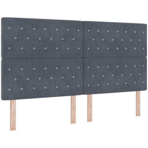 vidaXL vzglavje s kristalnimi gumbi temno sivo 180 cm žamet, (22080575) Cene