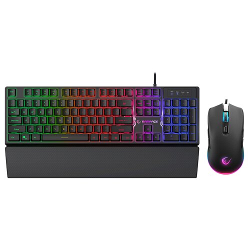 Rampage Tastatura + mi&scaron; gaming KM-RX7 FORTUNA V2 Rainbow Backlit USB Black Gaming Combo US Layout English Gaming Keyboard 12800 dpi Mouse, 42577 Cijene
