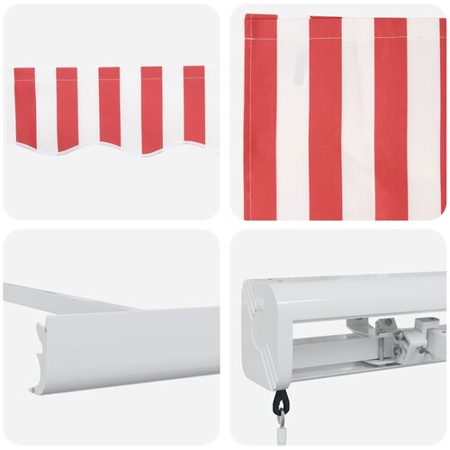  Povlačivi tende Crvena i bijela 300 x 250 cm Platno i Aluminij Slike