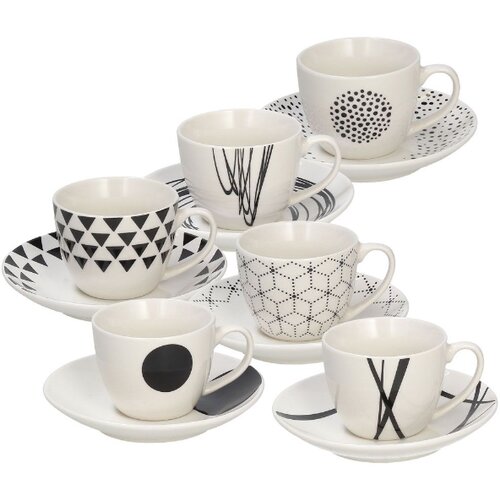 Set 6 tazze caffè con piattino coordinato Linea Metropolis Graphic Tognana | Leroy Merlin