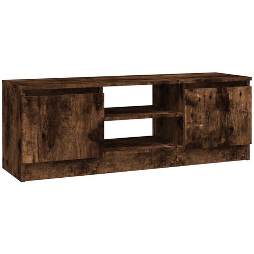 Maison Chic TV omarica - TV stojalo - Televizijska omarica z vrati dimljen hrast 102x30x36 cm, (21701272) Slike