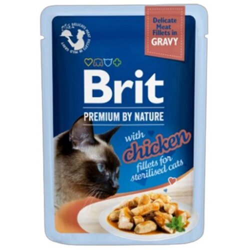 Brit Premium vlažna hrana za sterilisane mačke, Fileti piletine u sosu, 85 g Cene