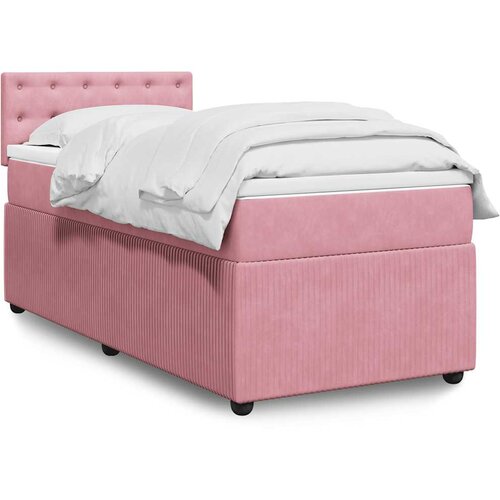 Box spring krevet s madracem ružičasti 90x200 cm bar&amp;scaron;unasti Slike