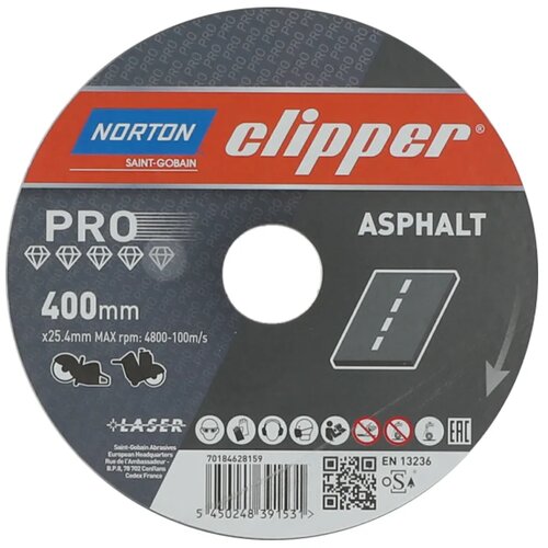 Norton dijamantska rezna ploča za asfalt 400&amp;times;25.4mm CLIPPER PRO &amp;ndash; 70184628159 Slike