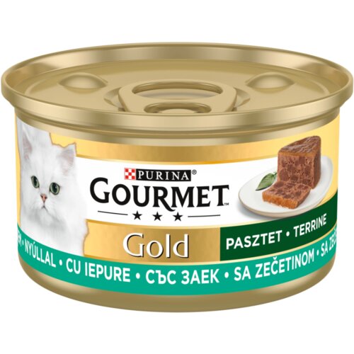 Gourmet konzerva za mačke sa ukusom zečetine gold 85g Slike