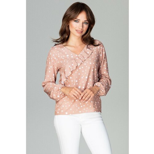 Lenitif Ženska bluza K474 bijela | smeđa | tamnocrvena | pink Slike