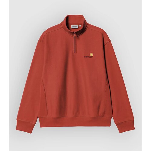 Carhartt WIP Half Zip American Script Half-Zip Pulover oxide red Cene
