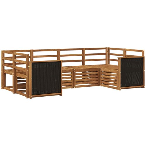vidaXL Kotna sedežna garnitura 5 pcs Naravna Masiven les akacije, (5000283324) Cene
